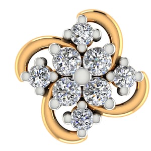 14k Gold Diamond Nose Stud: Pierced Nostril Pin, 0.09 Carats