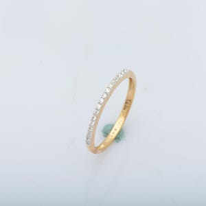 14K Yellow Gold Natural Diamond Eternity Band Ring: Stacking Promise Ring