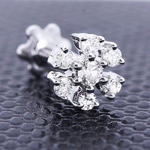 14k Gold Diamond Star Nose Stud: IJ/SI, 0.11 Cts