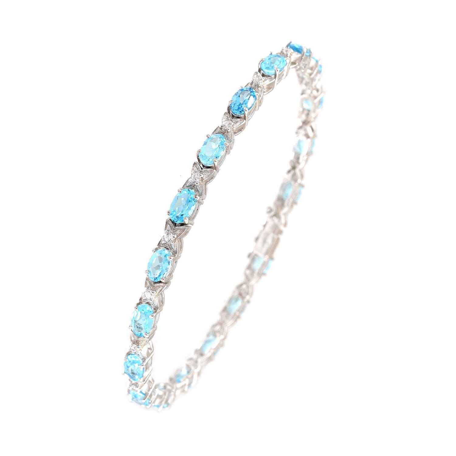 Swiss Blue Topaz bracelet Silver tennis Bracelet 925 Etsy