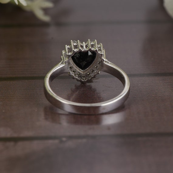 Black Spinel Heart Gemstone Natural Black Spinel Carved Heart Gemstone - Main Image