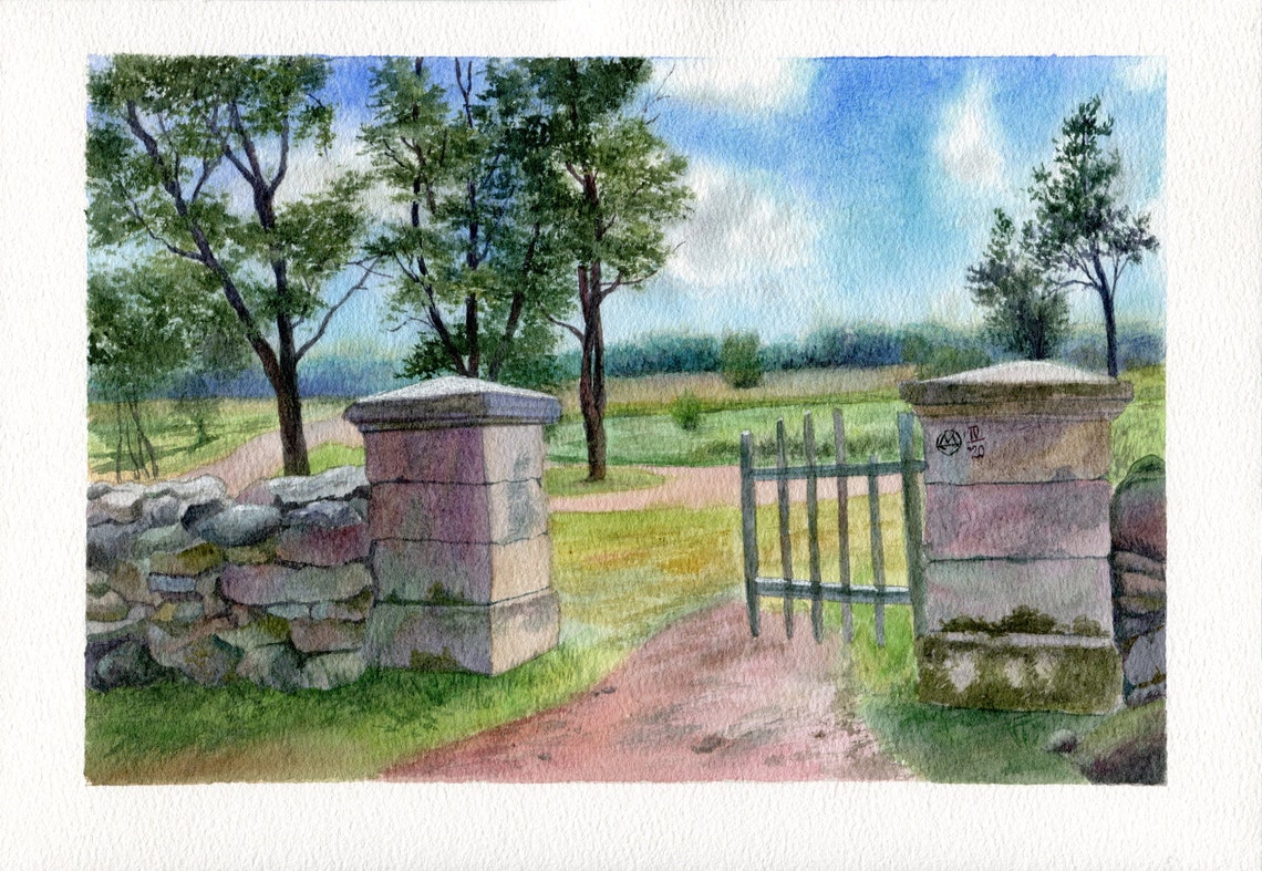 Digital print watercolor landscape wall decor | Etsy