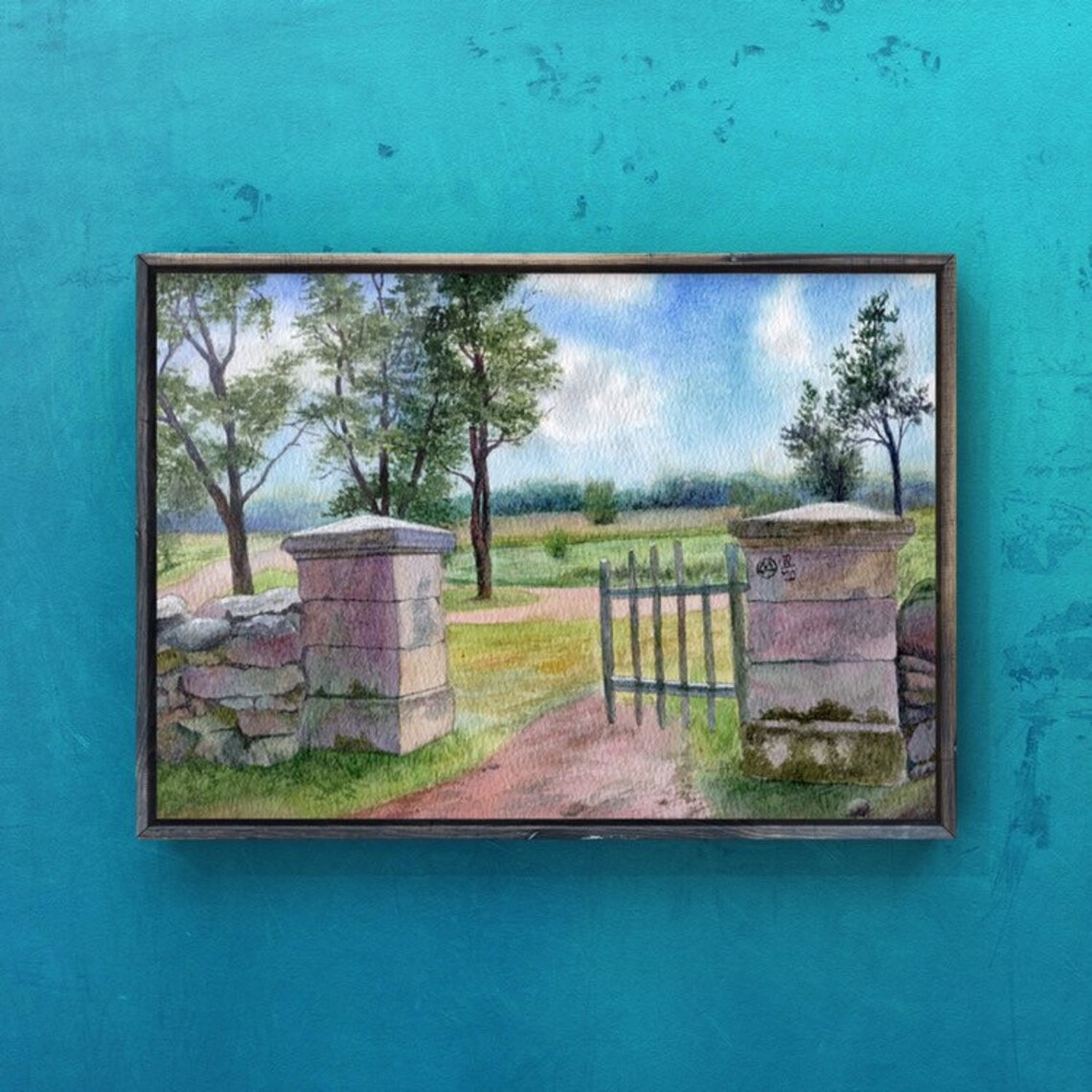 Digital print watercolor landscape wall decor | Etsy