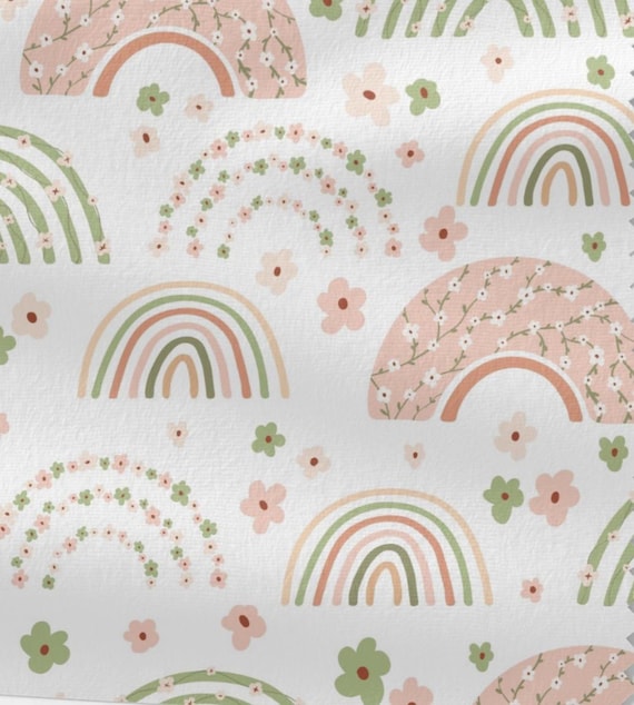 Eigenproduktionen French Terry Regenbogen weiß rosa grün süß Baby