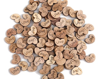 1000 Rustic Wooden Love Heart Confetti: Valentine's Wedding Decor