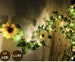 20 LED Artificial Sunflower Garland String Lights 6.56ft Silk Sunflower Vines with 9 Flower Heads Battery Operated Fairy Night Light Bedroom 