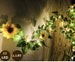 20 LED Artificial Sunflower Garland String Lights 6.56ft Silk Sunflower Vines with 9 Flower Heads Battery Operated Fairy Night Light Bedroom
