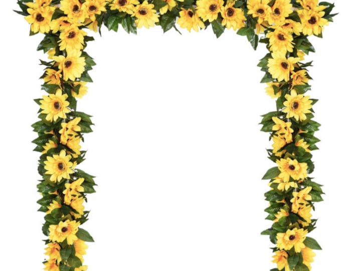 6 Foot Long Artificial Garland With Sunflowers Sunflower - Etsy