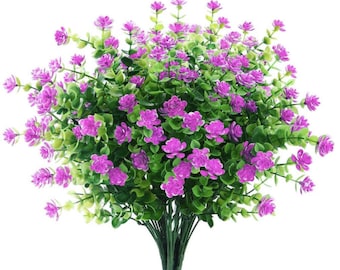 Artificial Orchid Flowers (6 Bundles): UV Resistant Faux Outdoor Decor