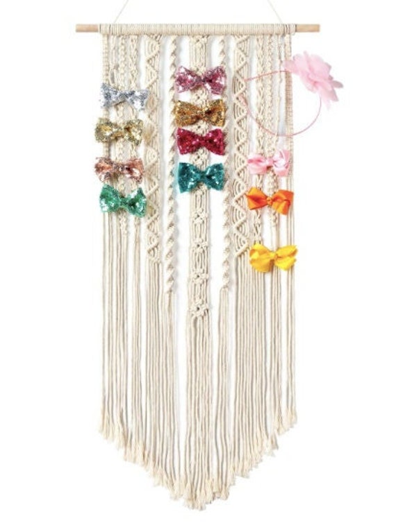 Macrame Bow Holder - Life. Family. Joy