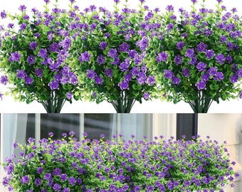 Artificial Orchid Flowers (18 Bundles): UV Resistant Outdoor Faux Plants