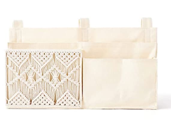 Bedside Caddy Hanging Organizer Bed Sofa Storage Bag Boho Remote Magazine Books Holder Macrame Woven 7 Pockets Bedside Bunk Bed Dorm DIY NEW Etsy
