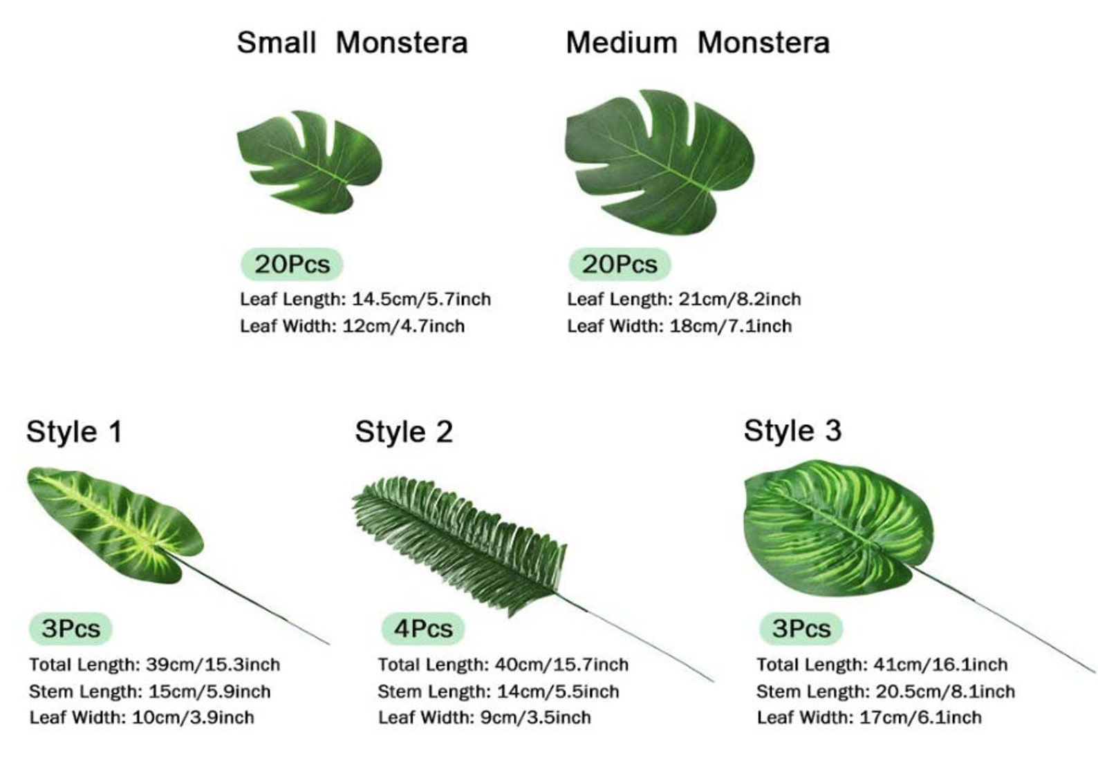 80 Pieces 13 Kinds Artificial Palm Leaf Golden Tropical Leaf Etsy