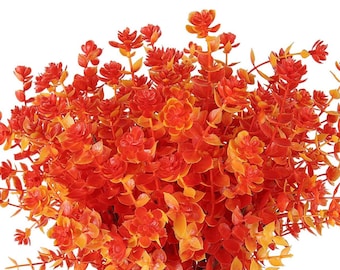 Fuchsia Eucalyptus Artificial Flowers: Outdoor Garden Decor, 8 Bundles