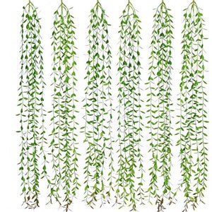 Ghirlanda di salice artificiale: 6 pezzi di verde artificiale sospeso, 3,5 piedi
