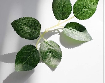 35 Faux Silk Green Leaves: DIY Wedding Bouquet Supplies