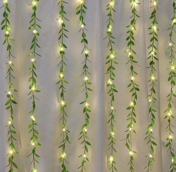 Artificial Vines Curtain Lights Fake Greenery Garland Willow Etsy