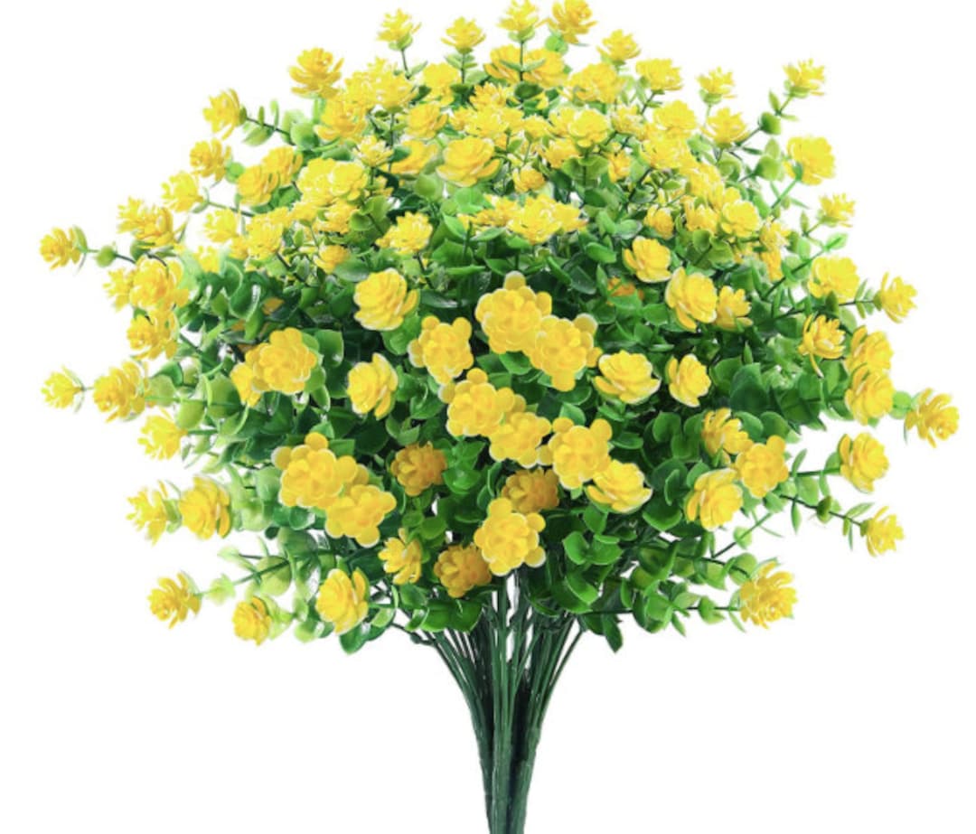 6 Bundles Artificial Flowers Outdoor Fake Flowers Decoration UV