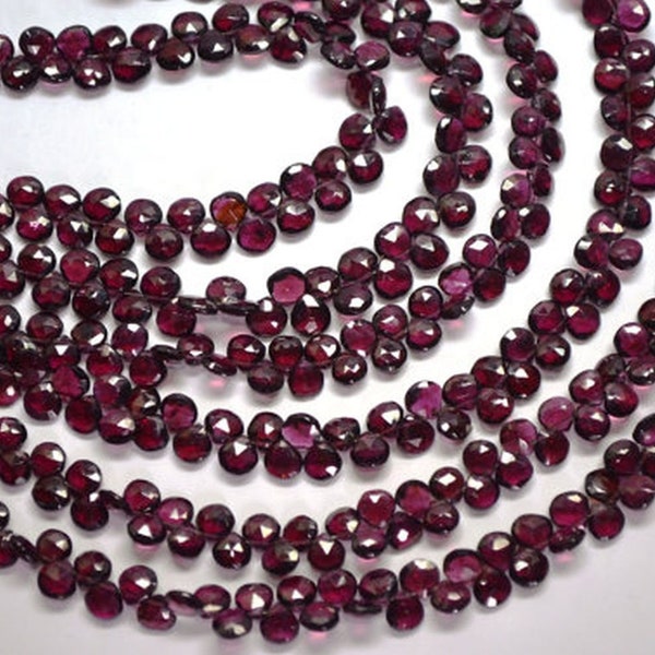 Natural Garnet Pear Faceted 4-7mm 8Inch Strand One 14"