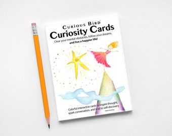 Journaling Cards, Writer Gifts, Mindfulness Cards, Self Reflection Cards, Therapy Cards, Curious Bird® Curiosity Cards: Follow Your Own Star