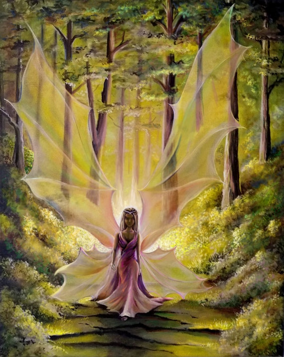 Digital Download Print Your Own Fairy in a Forrest Light Etsy