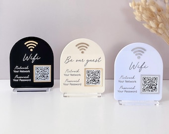 Arch wifi sign | Acrylic wifi QR code sign for guests | Small business wifi sign | Scan for wifi custom sign