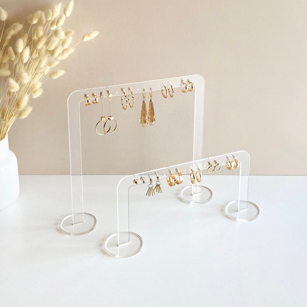 Earring display | Earring stand | Stud, hoop and dangle earring holder | Clear acrylic jewelry display