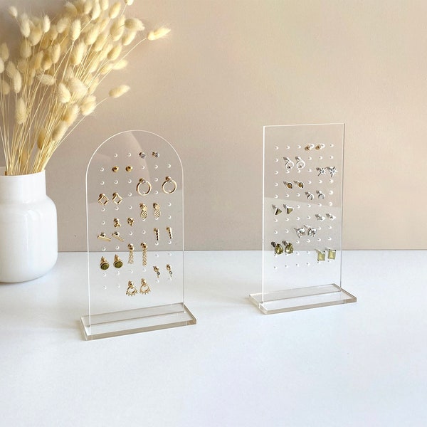 Stud earring display stand | Clear acrylic earring holder | Transparent earring organizer