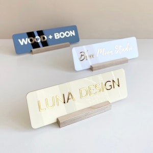 Business sign acrylic | Business name sign for table | Custom made shop sign with mirror acrylic | Reception desk sign