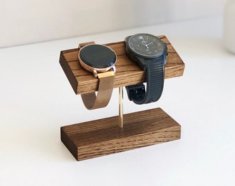 Watch holder | Watch stand | Watch display | Wood and brass watch organizer