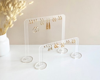 Earring display | Earring stand | Stud, hoop and dangle earring holder | Clear acrylic jewelry display