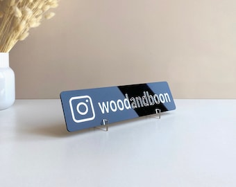 Social media sign | Acrylic small business sign | Instagram sign