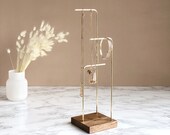 Earring Stand Earring Display Jewelry Stand Brass Wood Earring Holder Jewelry Display Necklace Stand Necklace Holder