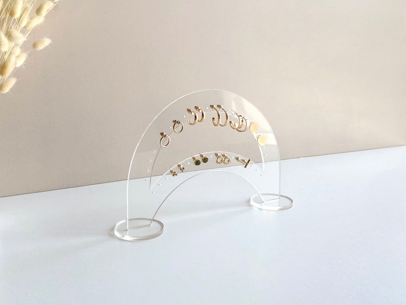 Arch earring display Earring stand Earring Organizer Clear acrylic stud earring holder Earring stand for photography image 8