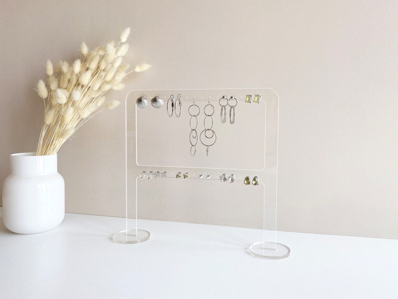 Earring display Earring stand Stud, hoop and dangle earring holder Clear acrylic jewelry display image 6