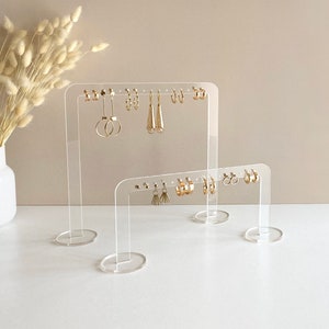 Earring display Earring stand Stud, hoop and dangle earring holder Clear acrylic jewelry display image 3