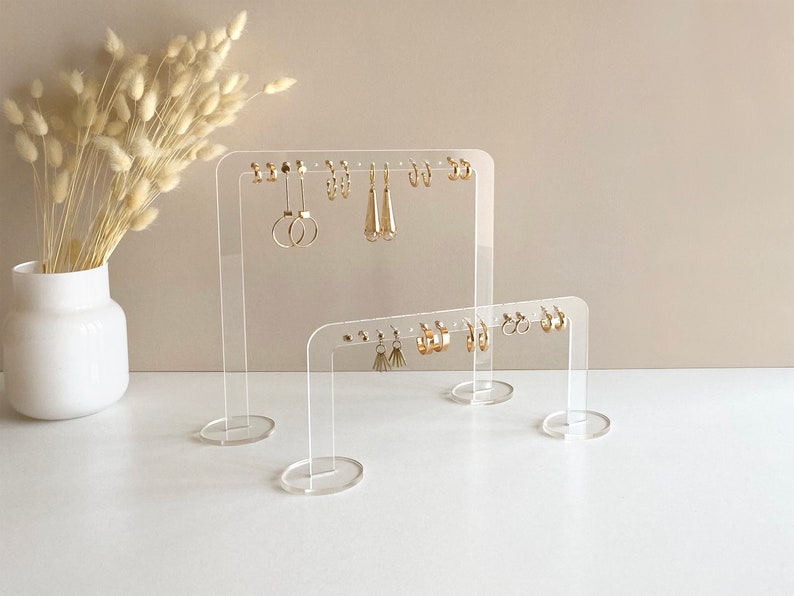 Earring display Earring stand Stud, hoop and dangle earring holder Clear acrylic jewelry display image 3