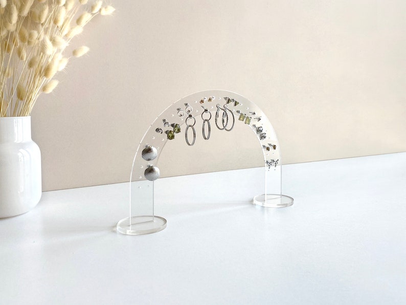 Arch earring display Earring stand Earring Organizer Clear acrylic stud earring holder Earring stand for photography image 2