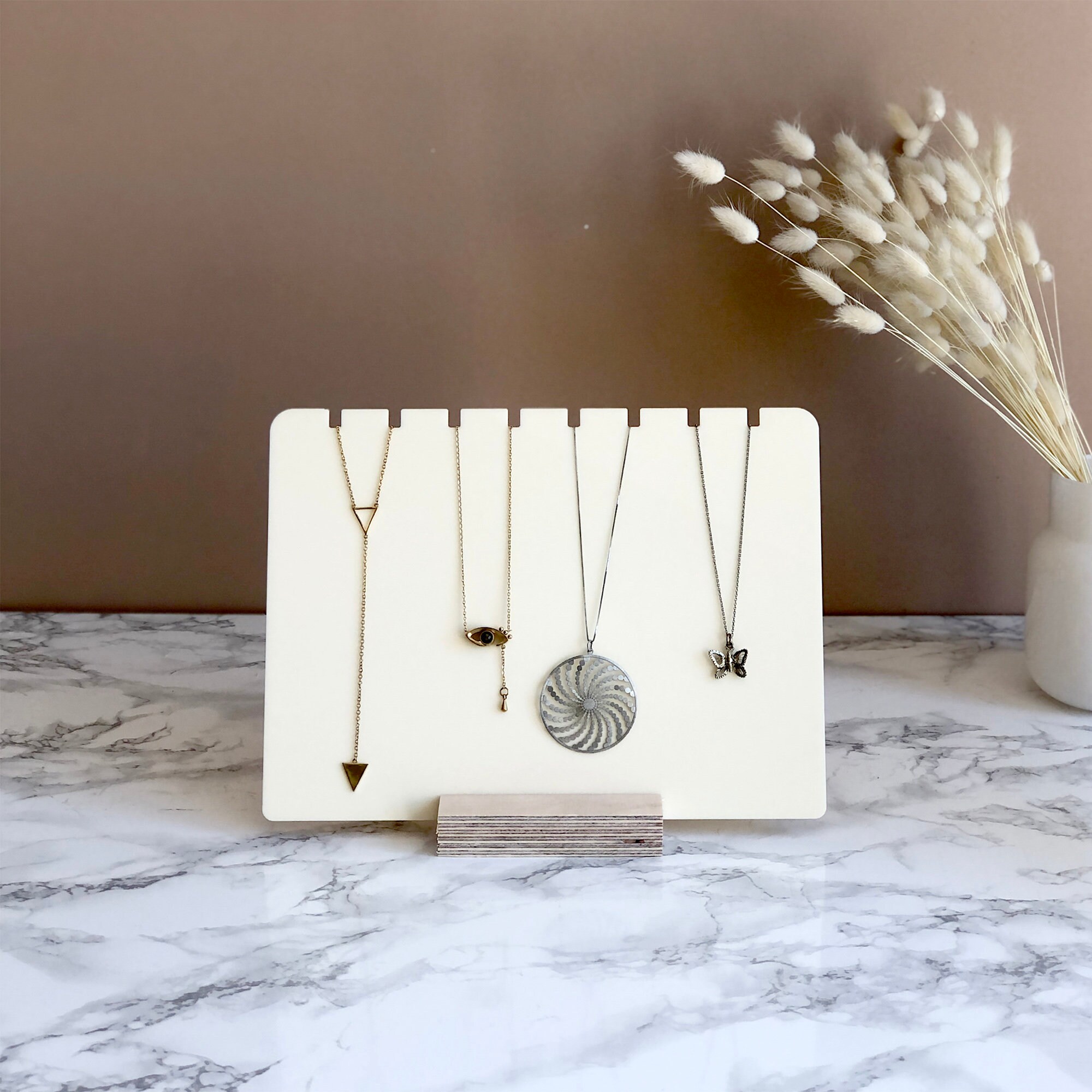 Necklace display stand Pendant and necklace holder Wood Etsy