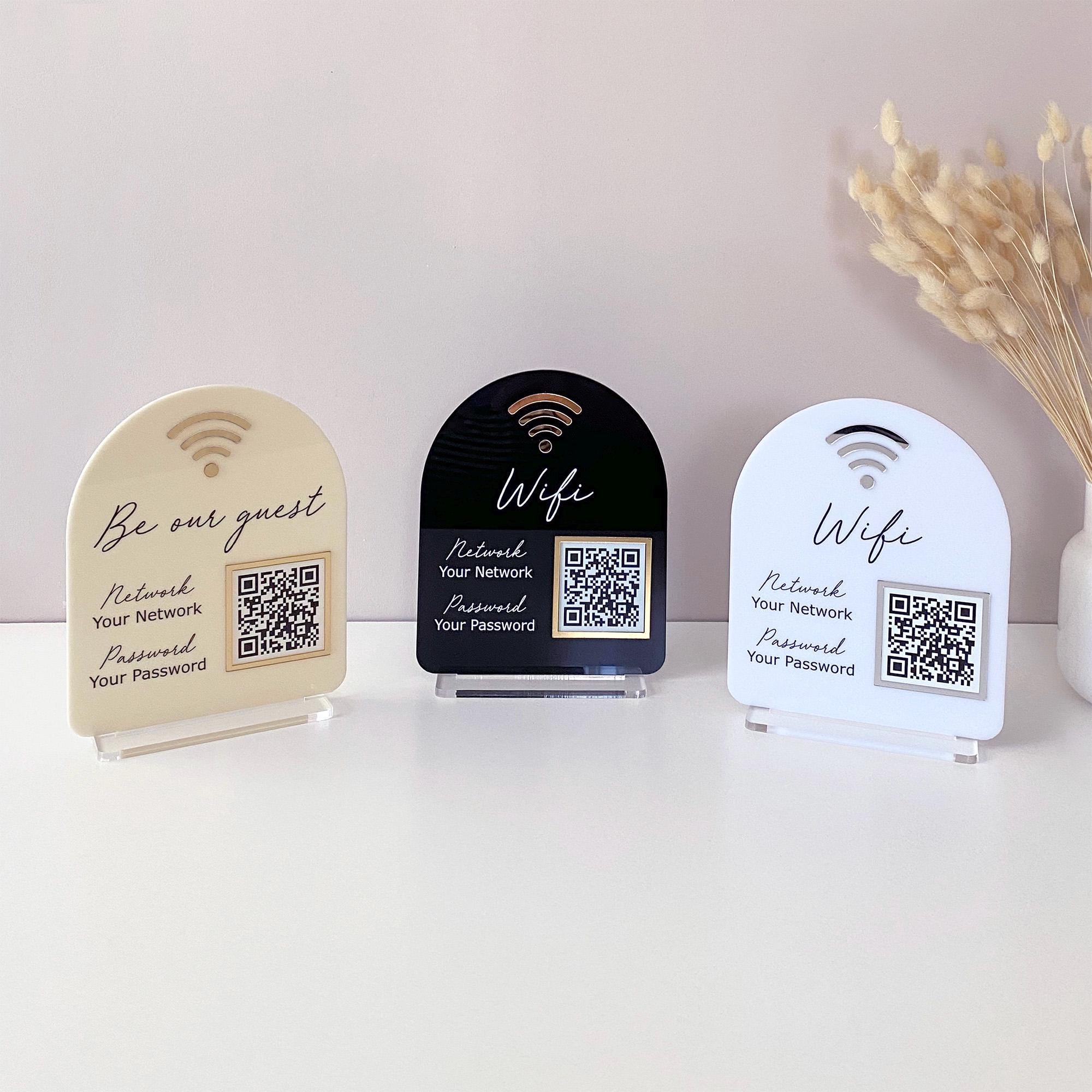 Arch Wifi Sign | Acrylic Wifi QR Code Sign for Guests | Small Business ...
