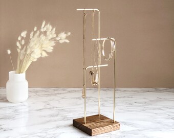Earring Stand | Earring Display | Jewelry Stand | Brass Wood | Earring Holder | Jewelry Display | Necklace Stand | Necklace Holder