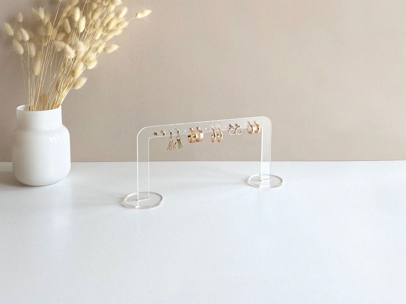 Earring display Earring stand Stud, hoop and dangle earring holder Clear acrylic jewelry display image 4