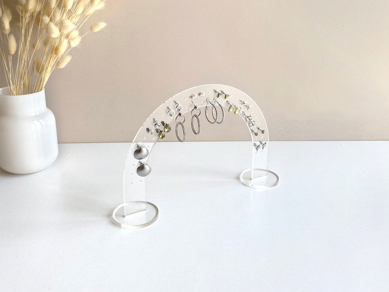 Arch earring display Earring stand Earring Organizer Clear acrylic stud earring holder Earring stand for photography image 3