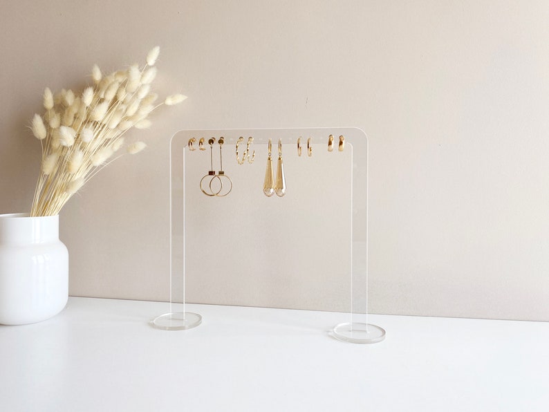 Earring display Earring stand Stud, hoop and dangle earring holder Clear acrylic jewelry display image 5