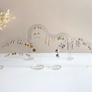 Arch earring display Earring stand Earring Organizer Clear acrylic stud earring holder Earring stand for photography image 6