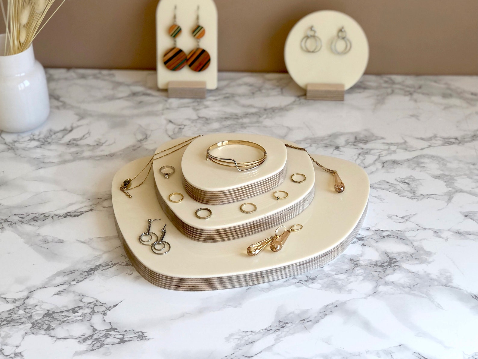 Jewelry Display Coasters Jewelry Risers Wood and Acrylic Etsy