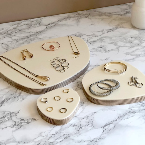 Jewelry display set | Jewelry display riser | Wood and acrylic earring display | Jewelry props | Store display