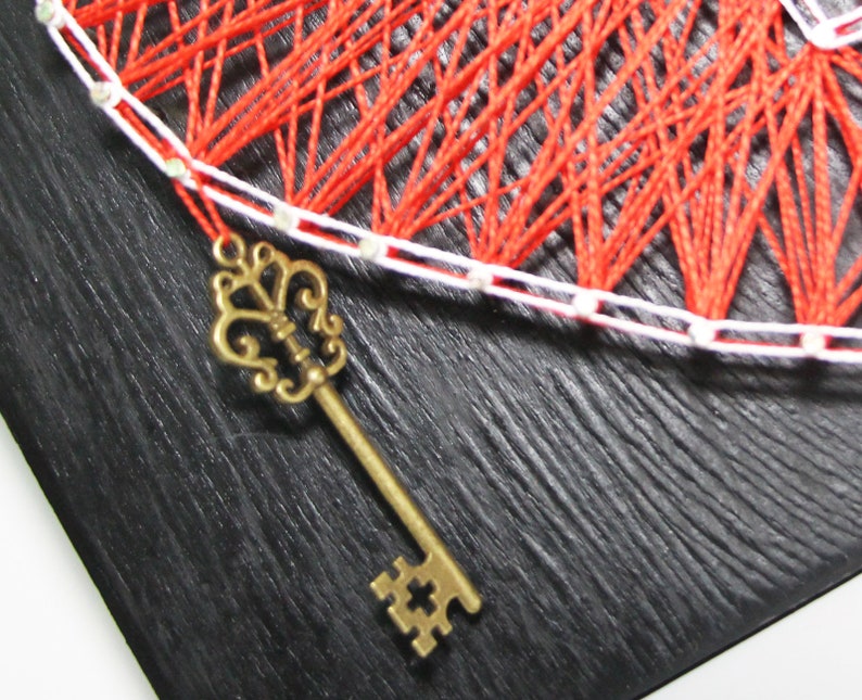 String Art Kit Key To the Heart Lock and key Decor DIY Kit Etsy