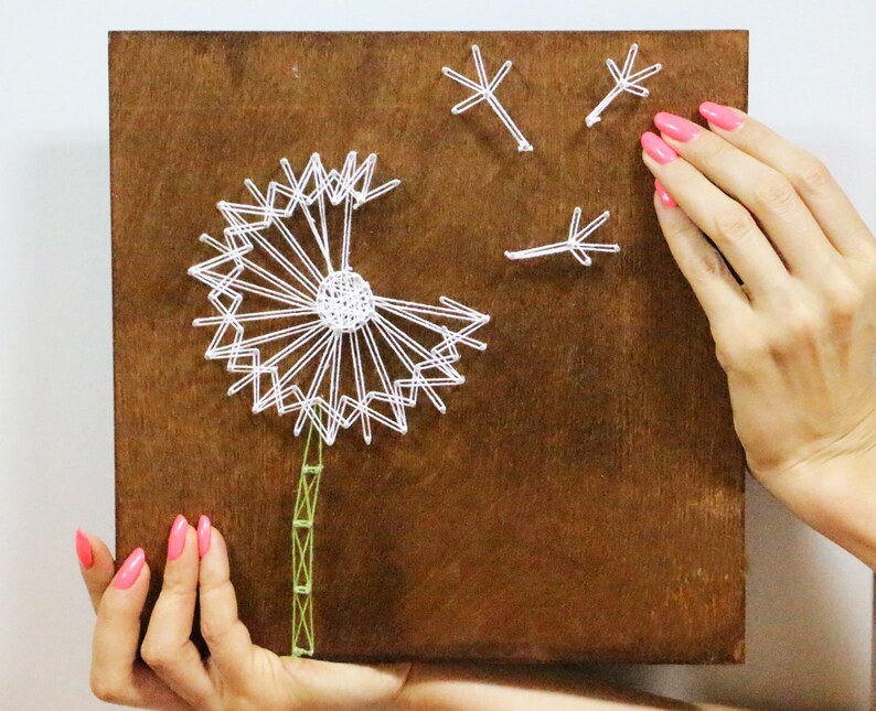 String Art Kit Magical Dandelion Make Wish Decor Etsy