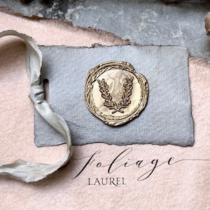 Foliage Laurel Wax Seals, Wax Seals, Wax Seal, Self Adhesive Wax Seals, Foliage Wax Seals, Floral Wax Seals, Botanical Wax Seal, Botanical
